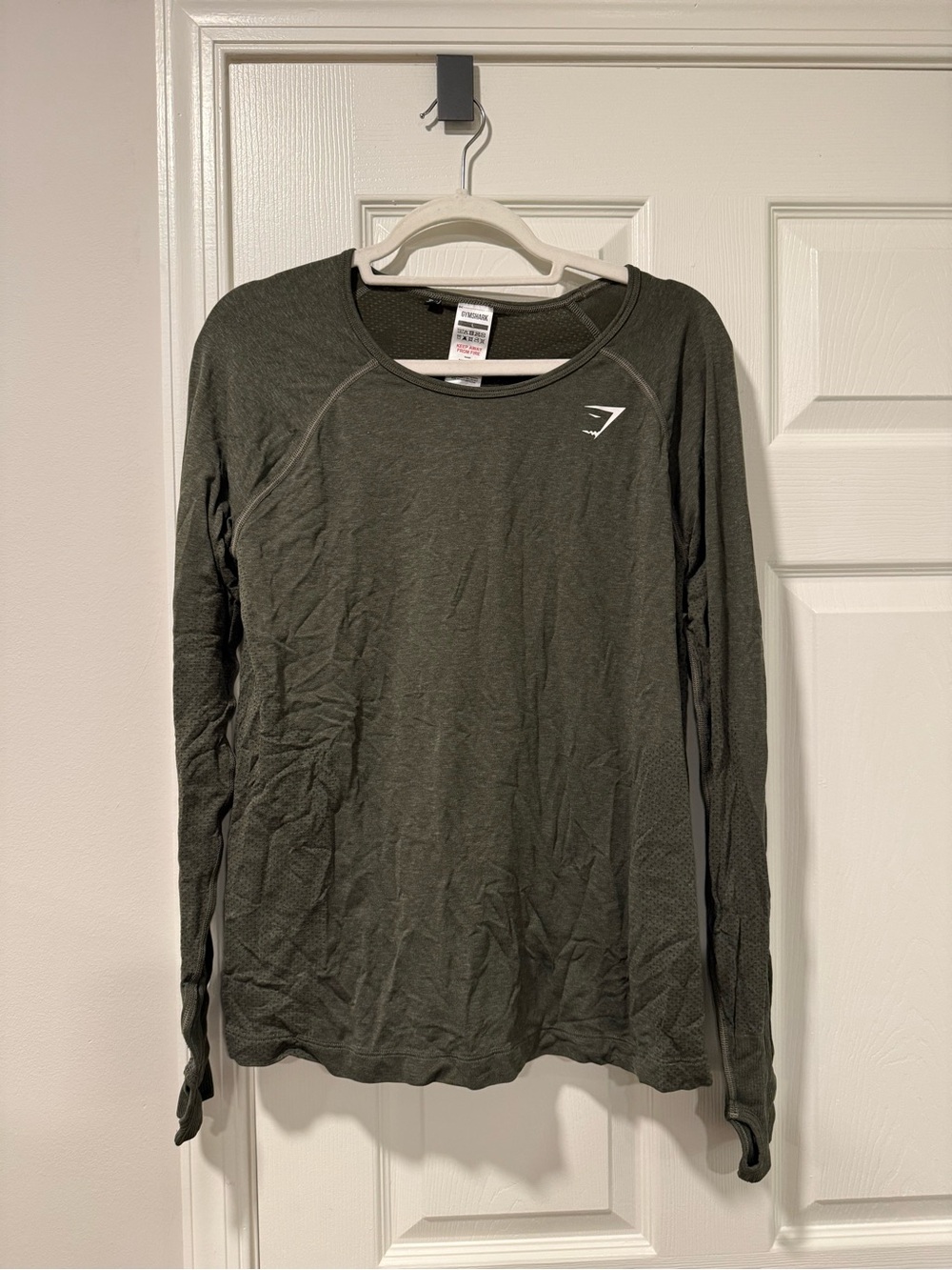 Gymshark Olive Green Long Sleeve Crew Neck Tee